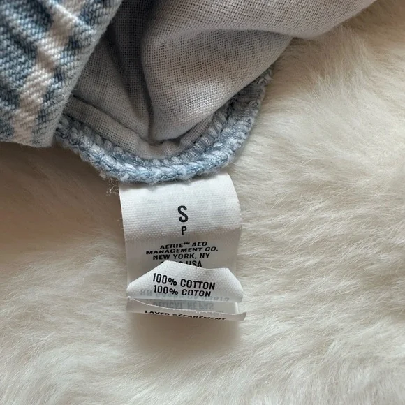 Aerie Blue and White Striped Cotton Shorts - Picture 4 of 6